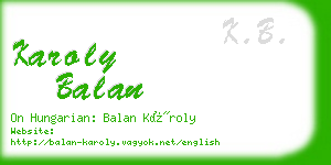 karoly balan business card